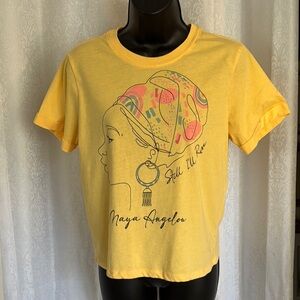 MAYA ANGELOU Yellow Graphic T-Shirt with Maya Angelou Design